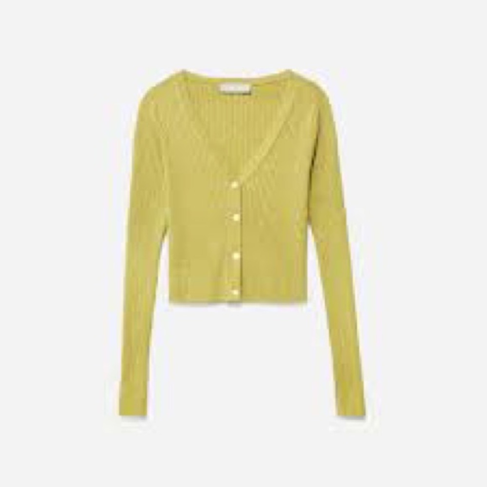 Everlane cotton merino ribbed v-neck cardigan sz XS